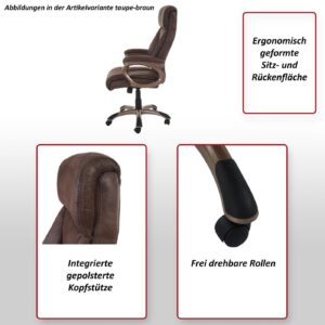 wohnli-moebel-suche-800000502188-1 BÜROSTUHL Grau Textil MCW Möbel > Stühle > Bürostühle > Chefsessel Grau
