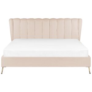 wohnli-moebel-suche-800000503173-1 POLSTERBETT 180/200cm Beige Miribel Textil Beliani Möbel > Betten > Polsterbetten Beige
