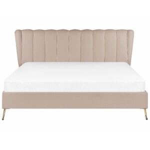 wohnli-moebel-suche-800000503186-1 POLSTERBETT 180/200cm Taupe Miribel Textil Beliani Möbel > Betten > Polsterbetten Taupe