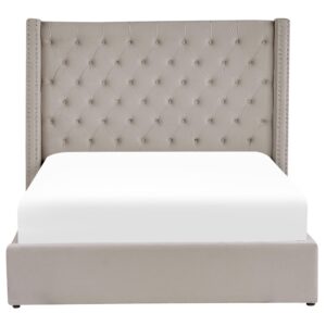 wohnli-moebel-suche-800000503187-1 POLSTERBETT 140/200cm Hellgrau Lubbon Textil Beliani Möbel > Betten > Polsterbetten Grau