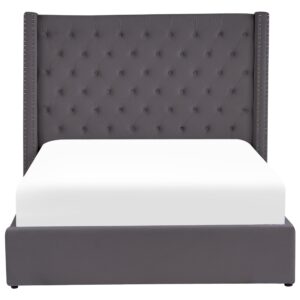 wohnli-moebel-suche-800000503190-1 POLSTERBETT 140/200cm Grau Lubbon Textil Beliani Möbel > Betten > Polsterbetten Grau