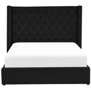 wohnli-moebel-suche-800000503197-1 POLSTERBETT 180/200cm Schwarz Lubbon Textil Beliani Möbel > Betten > Polsterbetten Schwarz