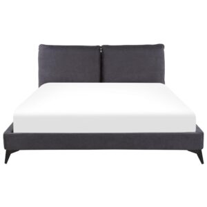 wohnli-moebel-suche-800000503205-1 POLSTERBETT 180/200cm Dunkelgrau Melle Textil Beliani Möbel > Betten > Polsterbetten Grau