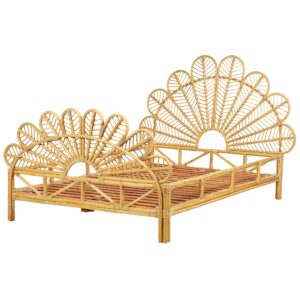 DOPPELBETT 140/200cm Heller Holzfarbton Florentine Naturmaterialien Beliani Möbel > Betten Braun