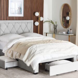 wohnli-moebel-suche-800000503241-1 POLSTERBETT 140/200cm Hellgrau Lievin Textil Beliani Möbel > Betten > Polsterbetten Grau