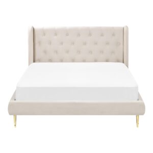 wohnli-moebel-suche-800000503257-1 POLSTERBETT 140/200cm Beige Forbach Textil Beliani Möbel > Betten > Polsterbetten Beige