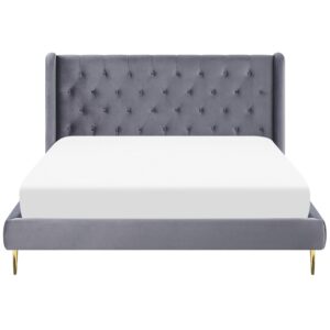 wohnli-moebel-suche-800000503259-1 POLSTERBETT 180/200cm Grau Forbach Textil Beliani Möbel > Betten > Polsterbetten Grau