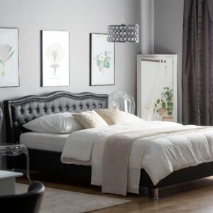 BETT 160/200cm Schwarz Metz Kunststoff Beliani Möbel > Betten Schwarz