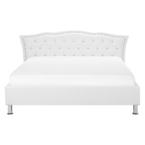 wohnli-moebel-suche-800000503296-1 BETT 160/200cm Weiß Metz Textil Beliani Möbel > Betten Weiß