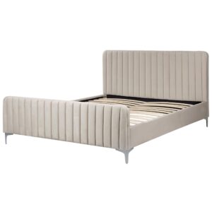 wohnli-moebel-suche-800000503322-1 POLSTERBETT 160/200cm Taupe Lunan Textil Beliani Möbel > Betten > Polsterbetten Taupe