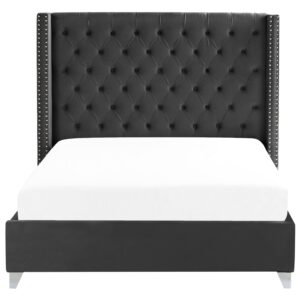 wohnli-moebel-suche-800000503340-1 POLSTERBETT 160/200cm Schwarz Lubbon Textil Beliani Möbel > Betten > Polsterbetten Schwarz
