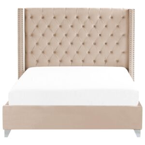 wohnli-moebel-suche-800000503341-1 POLSTERBETT 160/200cm Beige Lubbon Textil Beliani Möbel > Betten > Polsterbetten Beige