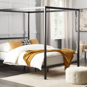 HIMMELBETT 140/200cm Schwarz Lestards Metall Beliani Möbel > Betten Schwarz