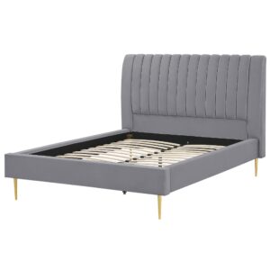 wohnli-moebel-suche-800000503357-1 POLSTERBETT 140/200cm Grau Marville Textil Beliani Möbel > Betten > Polsterbetten Grau
