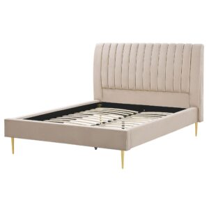 wohnli-moebel-suche-800000503360-1 POLSTERBETT 140/200cm Sandbeige Marville Textil Beliani Möbel > Betten > Polsterbetten Beige