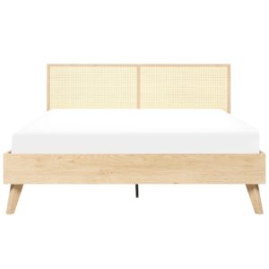 wohnli-moebel-suche-800000503369-1 BETT 160/200cm Heller Holzfarbton Monpazier Naturmaterialien Beliani Möbel > Betten Braun