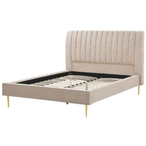 wohnli-moebel-suche-800000503373-1 POLSTERBETT 160/200cm Sandbeige Marville Textil Beliani Möbel > Betten > Polsterbetten Beige