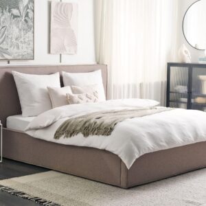 wohnli-moebel-suche-800000504071-1 POLSTERBETT 180/200cm Taupe Moissac Textil Beliani Möbel > Betten > Polsterbetten Taupe