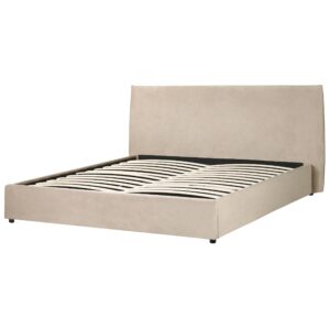 POLSTERBETT 180/200cm Taupe Lavaur Textil Beliani Möbel > Betten > Polsterbetten Taupe