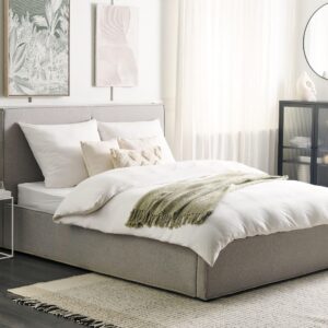 wohnli-moebel-suche-800000504079-1 POLSTERBETT 160/200cm Hellgrau Moissac Textil Beliani Möbel > Betten > Polsterbetten Grau