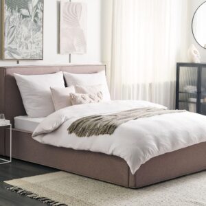 wohnli-moebel-suche-800000504080-1 POLSTERBETT 160/200cm Taupe Moissac Textil Beliani Möbel > Betten > Polsterbetten Taupe