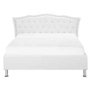 wohnli-moebel-suche-800000504104-1 BETT 140/200cm Weiß Metz Textil Beliani Möbel > Betten Weiß