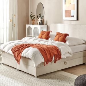 wohnli-moebel-suche-800000504129-1 BOXSPRINGBETT 160/200cm Helles Beige Minister Textil Beliani Möbel > Betten > Boxspringbetten Beige