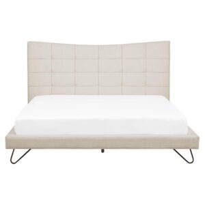 POLSTERBETT 160/200cm Helles Beige Lannion Textil Beliani Möbel > Betten > Polsterbetten Beige