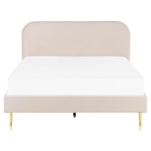 POLSTERBETT 160/200cm Helles Beige Flayat Textil Beliani Möbel > Betten > Polsterbetten Beige