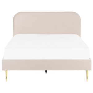 wohnli-moebel-suche-800000504177-1 POLSTERBETT 140/200cm Helles Beige Flayat Textil Beliani Möbel > Betten > Polsterbetten Beige