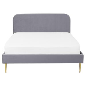 wohnli-moebel-suche-800000504181-1 POLSTERBETT 160/200cm Grau Flayat Textil Beliani Möbel > Betten > Polsterbetten Grau