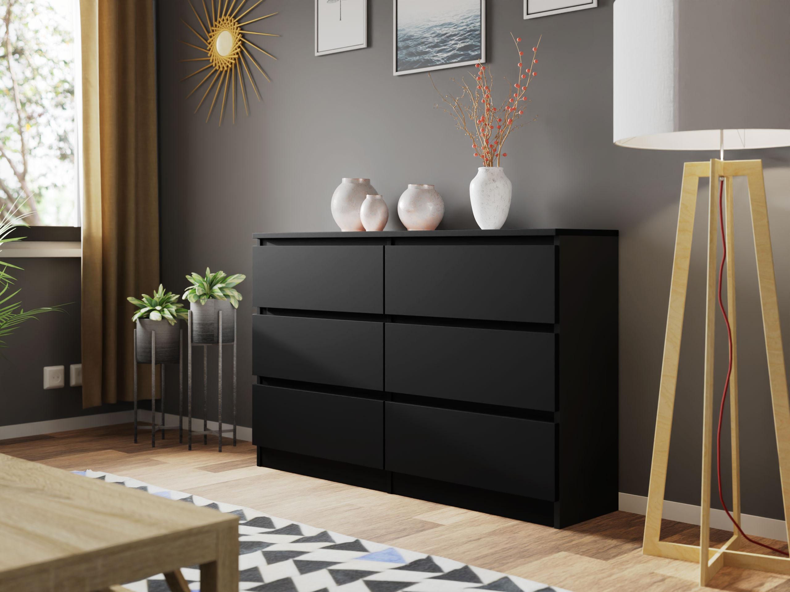 KOMMODE Malwa M6 120 Holzwerkstoff MIRJAN24 Möbel > Kommoden & Schubladenschränke > Kommoden Schwarz