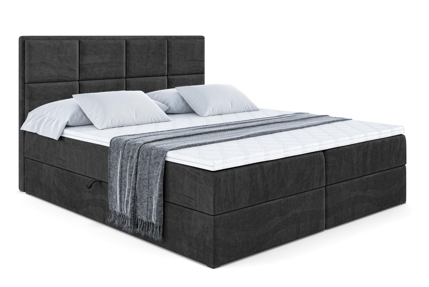 Wohnli Möbelsuche - BOXBETT mit Matratze H3 und Lattenrost - NOVA - 200x200 Schwarz