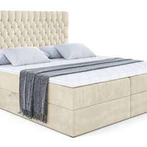 Wohnli Möbelsuche - BOXBETT mit Matratze H3 und Lattenrost - SERENE - 160x200 Beige
