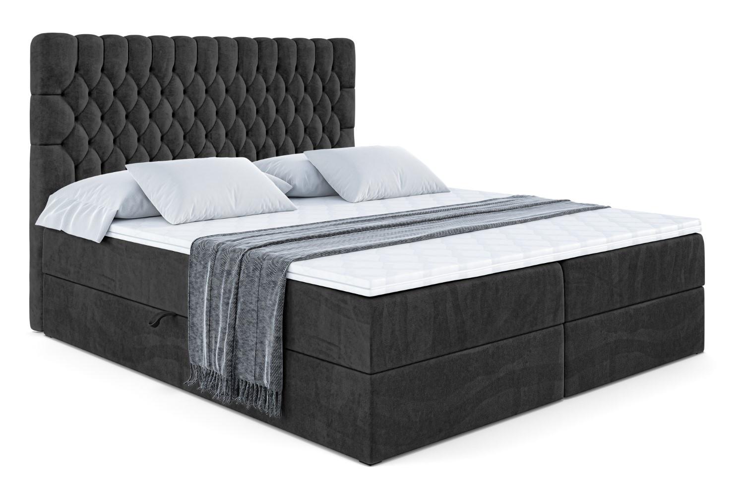 wohnli-moebel-suche-800000504830 Wohnli Möbelsuche - BOXBETT mit Matratze H3 und Lattenrost - SERENE - 200x200 Schwarz