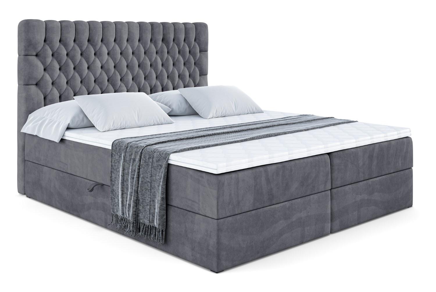 wohnli-moebel-suche-800000504853 Wohnli Möbelsuche - BOXBETT mit Matratze H3 und Lattenrost - SERENE - 200x200 Dunkelgrau