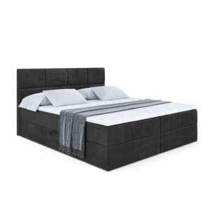 wohnli-moebel-suche-800000505029 Wohnli Möbelsuche - BOXBETT mit Matratze H4 und Lattenrost - ARDENI - 200x200 cm - H4 - Schwarz