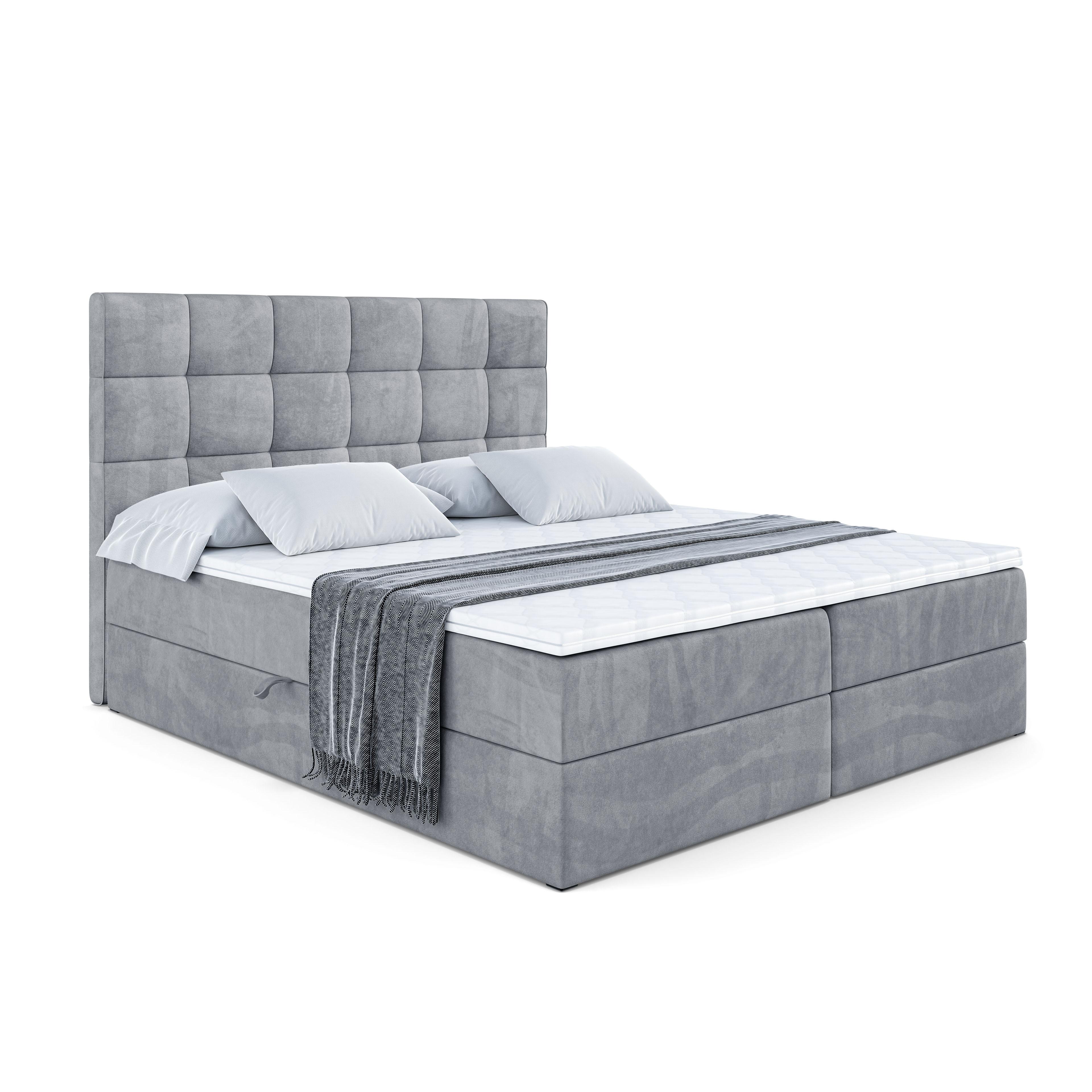 Wohnli Möbelsuche - BOXBETT mit H3-Matratze und Lattenrost - APO - 140x200 Grau
