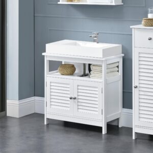 WASCHBECKENUNTERSCHRANK Holzwerkstoff [en.casa] Möbel > Schränke > Badezimmerschränke > Waschbeckenunterschränke Weiß