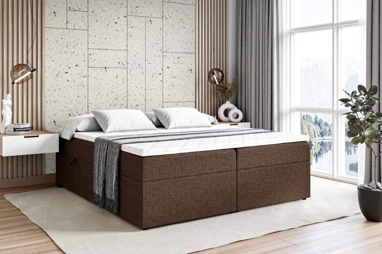 BOXBETT mit H3-Matratze und Lattenrost - MARCE BW - 140x200 Braun Holzwerkstoff ALTDECOR Möbel > Betten > Boxspringbetten Braun