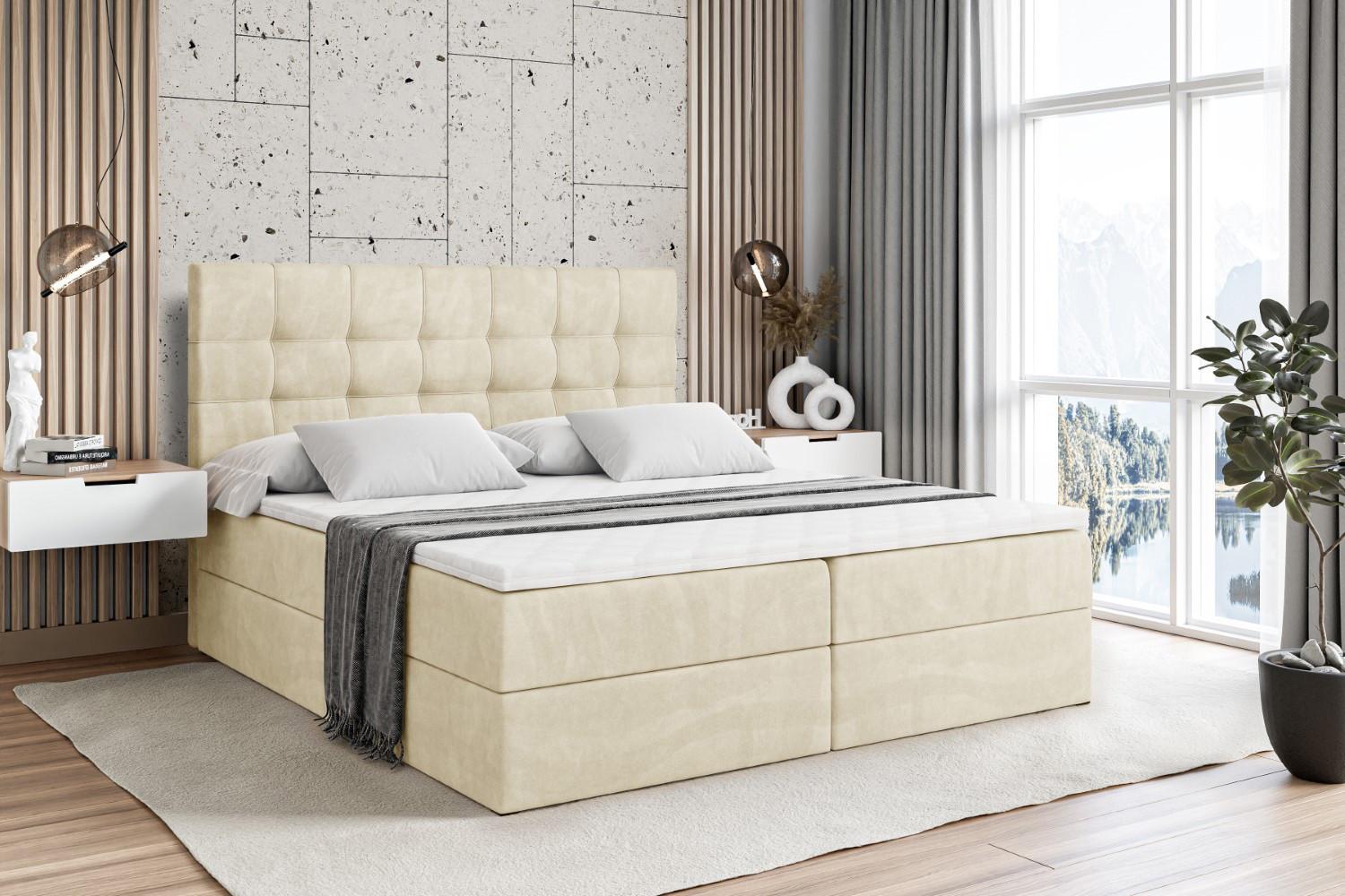 wohnli-moebel-suche-800000506492-1 BOXBETT mit H4-Matratze und Lattenrost - BERO - 180x200 Beige Holzwerkstoff ALTDECOR Möbel > Betten > Boxspringbetten Beige