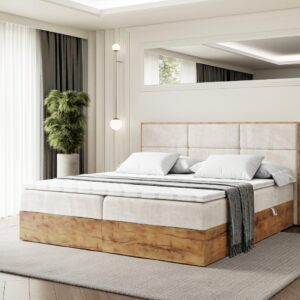 wohnli-moebel-suche-800000507108-1 BOXBETT mit Matratze H4 und Lattenrost - LOLLI1 - 180x200 - Beige Holzwerkstoff ALTDECOR Möbel > Betten > Boxspringbetten Braun