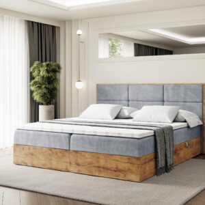 wohnli-moebel-suche-800000507115-1 BOXBETT mit Matratze H4 und Lattenrost - LOLLI1 - 180x200 - Grau Holzwerkstoff ALTDECOR Möbel > Betten > Boxspringbetten Grau