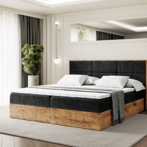 wohnli-moebel-suche-800000507125-1 BOXBETT mit Matratze H4 und Lattenrost - LOLLI1 - 120x200 - Schwarz Holzwerkstoff ALTDECOR Möbel > Betten > Boxspringbetten Schwarz