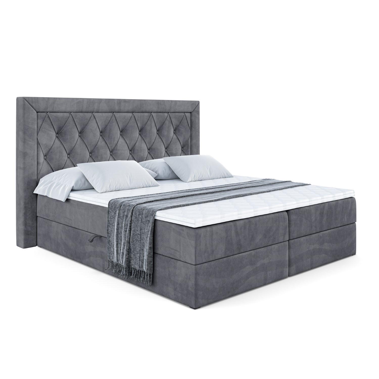 wohnli-moebel-suche-800000507831 Wohnli Möbelsuche - BOXBETT mit H3-Matratze und Lattenrost - NOEL - 200x200 Dunkelgrau