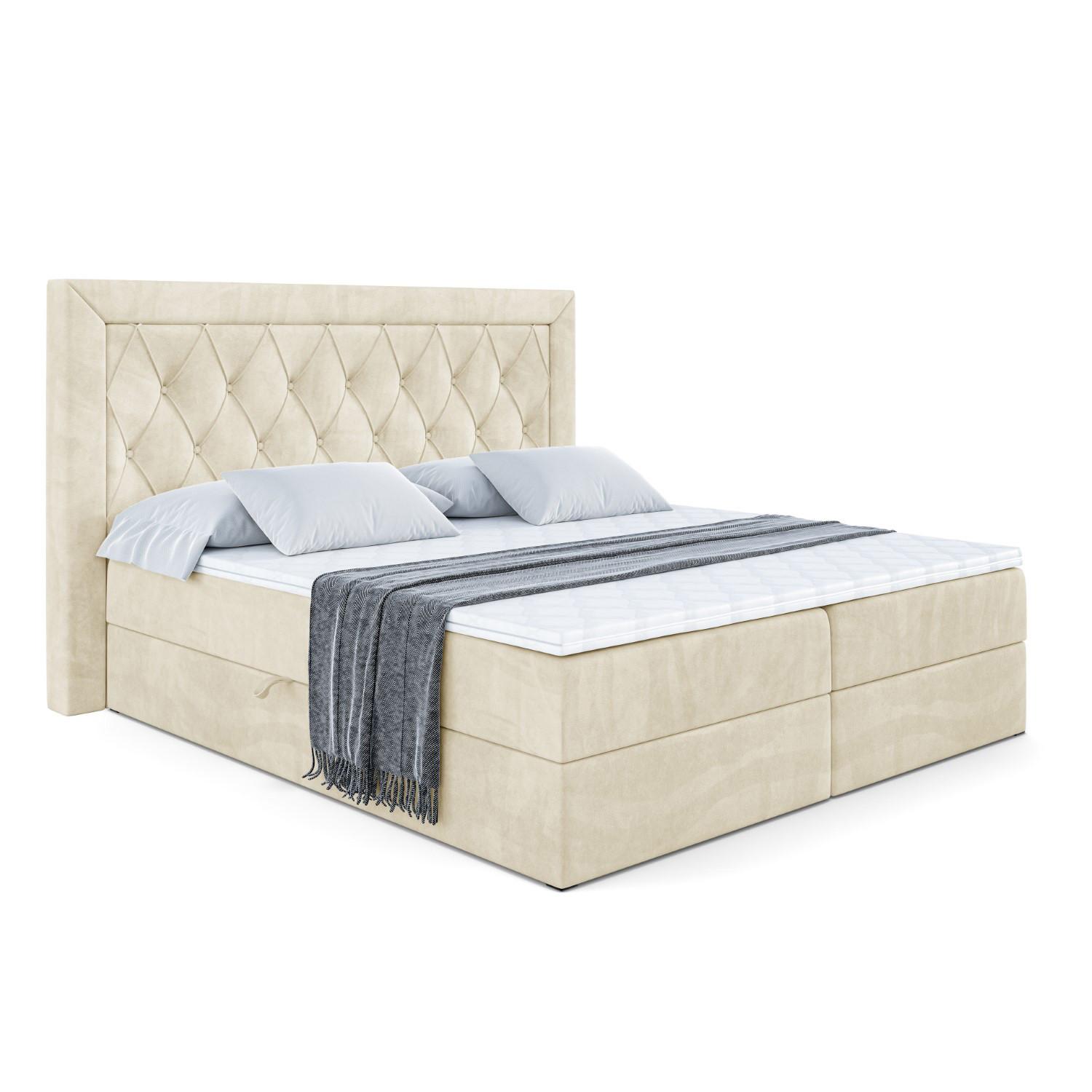 Wohnli Möbelsuche - BOXBETT mit H3-Matratze und Lattenrost - NOEL - 120x200 Beige
