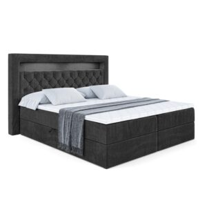 wohnli-moebel-suche-800000507989 Wohnli Möbelsuche - BOXBETT LED mit H3-Matratze und Lattenrost - NOEL GOLD - 140x200 Schwarz