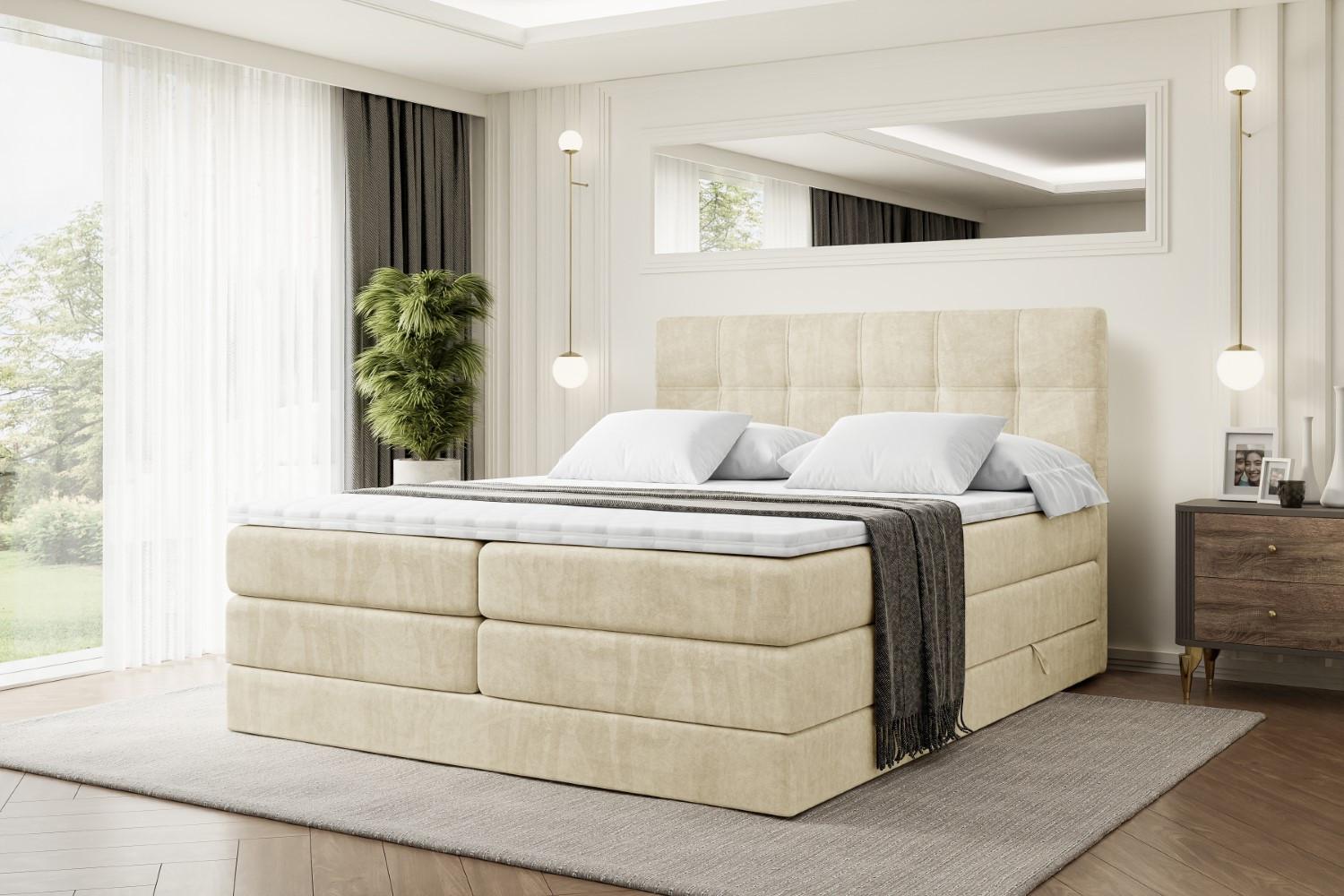 wohnli-moebel-suche-800000508091-1 BOXSPRINGBETT MARCE KING - 140x200 - H3/H4 - Beige Holzwerkstoff ALTDECOR Möbel > Betten > Boxspringbetten Beige