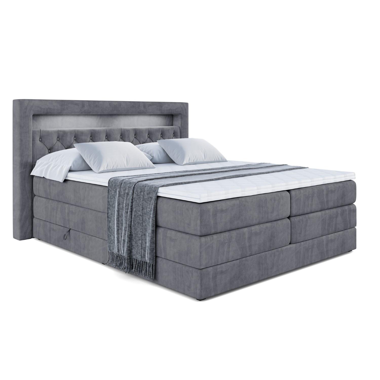 wohnli-moebel-suche-800000508177 Wohnli Möbelsuche - BOXSPRINGBETT NOEL GOLD KING - 200x200 - H3/H4 - Dunkelgrau