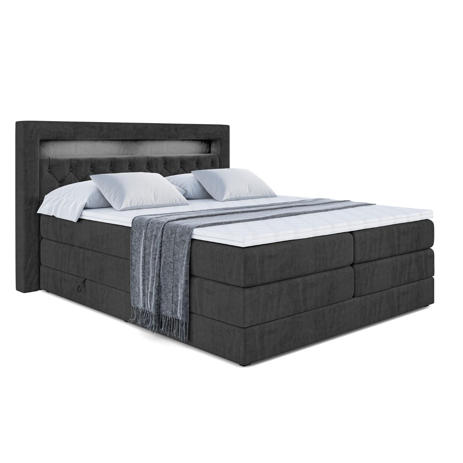 wohnli-moebel-suche-800000508212 Wohnli Möbelsuche - BOXSPRINGBETT NOEL GOLD KING - 200x200 - H3/H4 - Schwarz